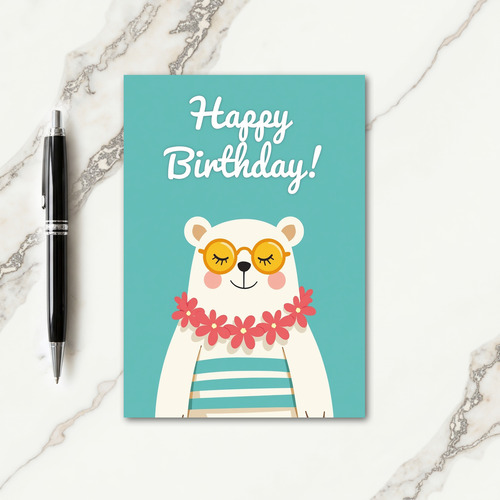 Charming Spectacled Bear Card
