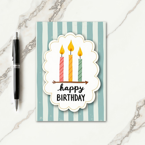 Charming Striped Birthday Card