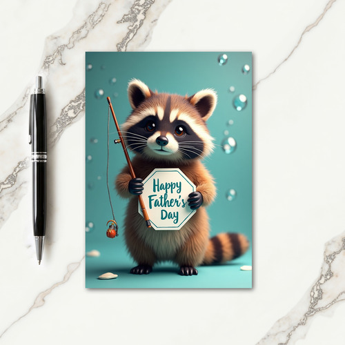 Charming Teal Fathers Day Card