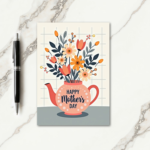 Charming Teapot Mothers Day Card