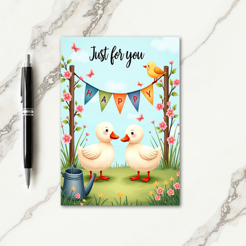 Charming Waterfowl Birthday Card