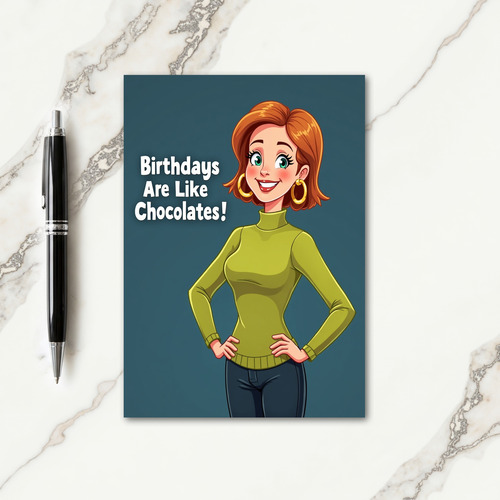 Chartreuse Sweater Birthday Card