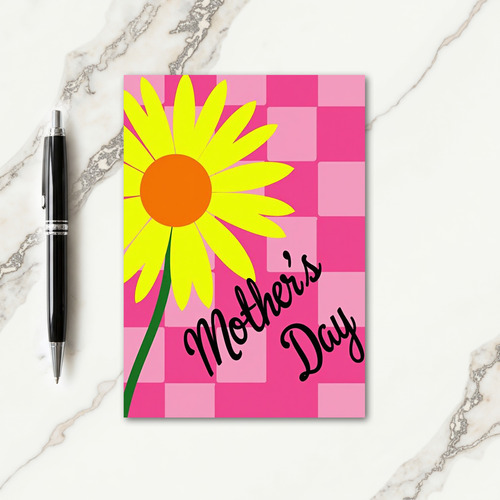 Checkerboard Flower Card