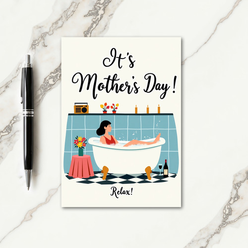 Checkered Bathtime Bliss Card