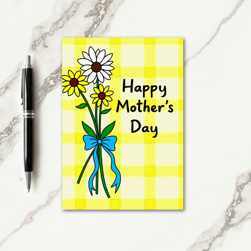 Checkered Blossom Mothers Day Card