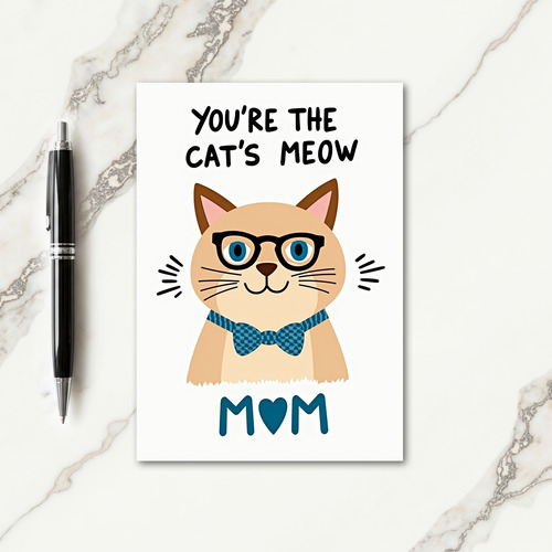 Checkered Cat Mom Card