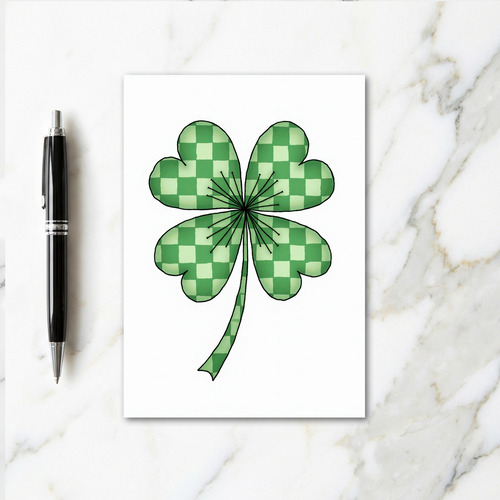 Checkered Clover Pattern Card