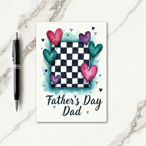 Checkered Fathers Day Art Card