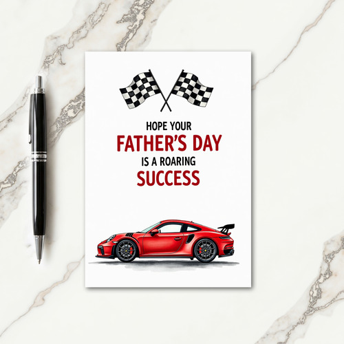 Checkered Flag Fathers Day Card