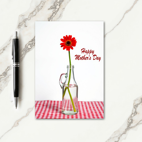 Checkered Flower Happy Mothers Day Card