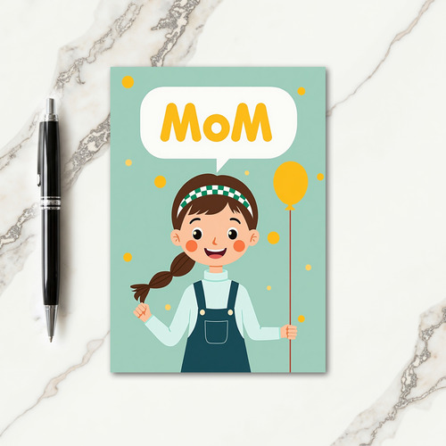 Checkered Headband Mom Card