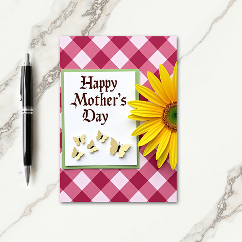 Checkered Mothers Day Card