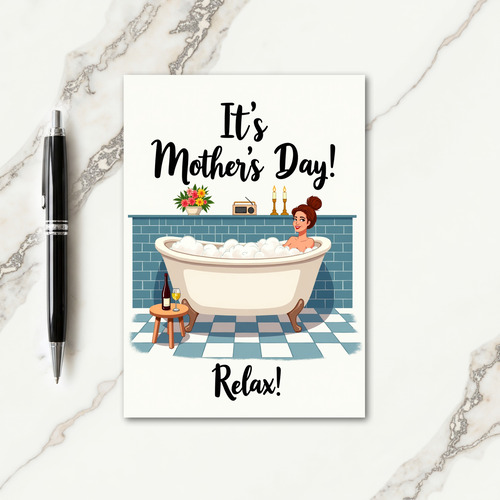 Checkered Serenity Bath Card