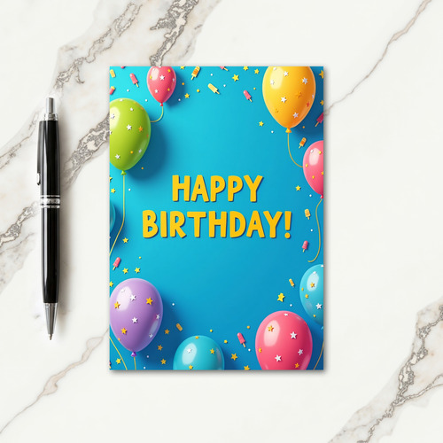 Cheerful Balloon Birthday Card