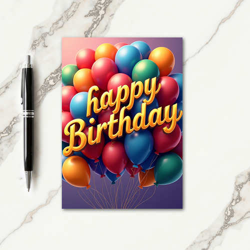Cheerful Balloons Birthday Card