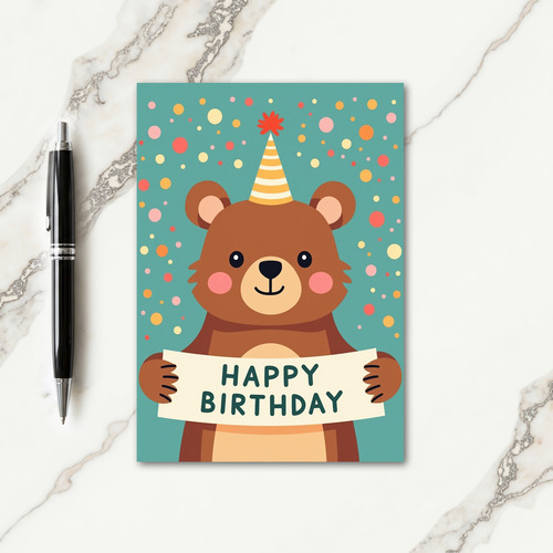 Cheerful Bear Birthday Card