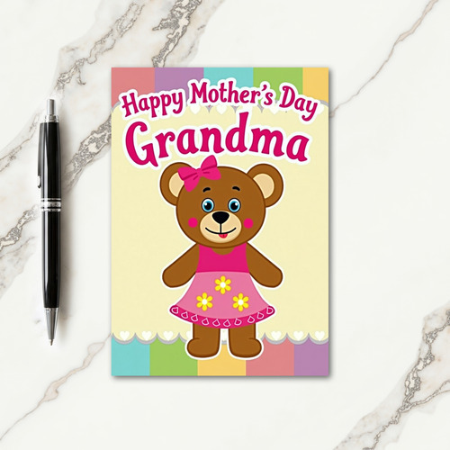 Cheerful Bear Mothers Day Card