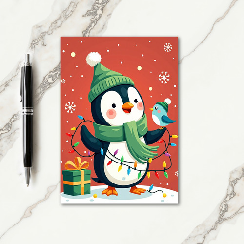 Cheerful Bird Christmas Card