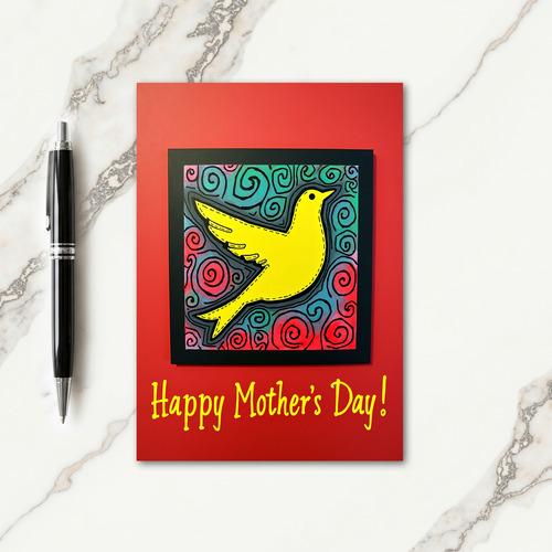 Cheerful Bird Mothers Day Card