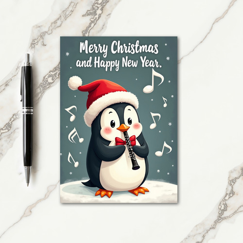 Cheerful Bird Music Christmas Card