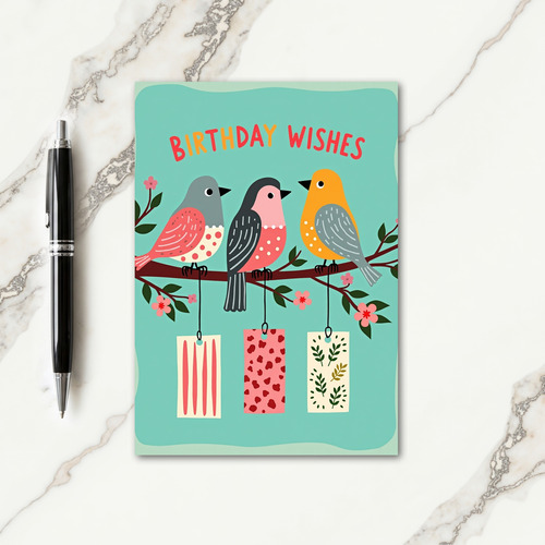 Cheerful Birds Blossom Card
