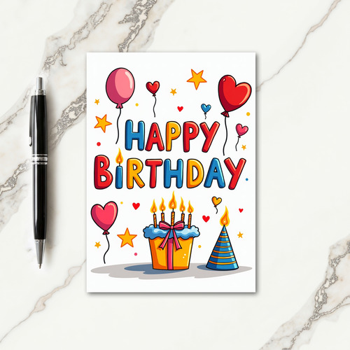 Cheerful Birthday Balloon Card