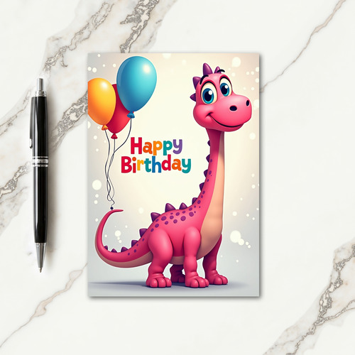 Cheerful Birthday Fuchsia Creature Card