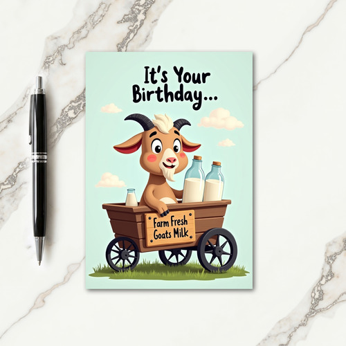 Cheerful Birthday Goat Card