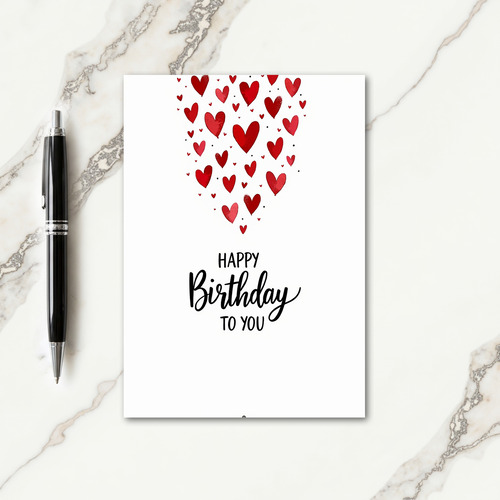 Cheerful Birthday Hearts Card