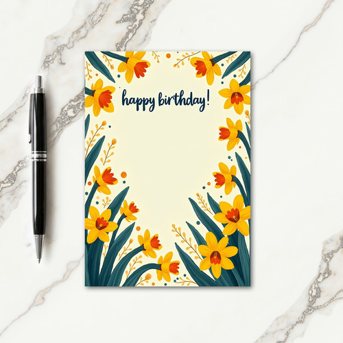 Cheerful Birthday Illustration Card