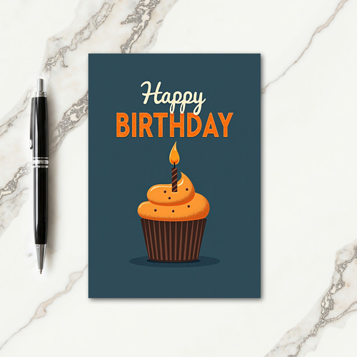 Cheerful Birthday Orange Cake Card