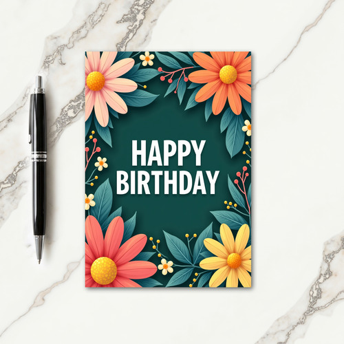 Cheerful Birthday Painterly Bloom Card