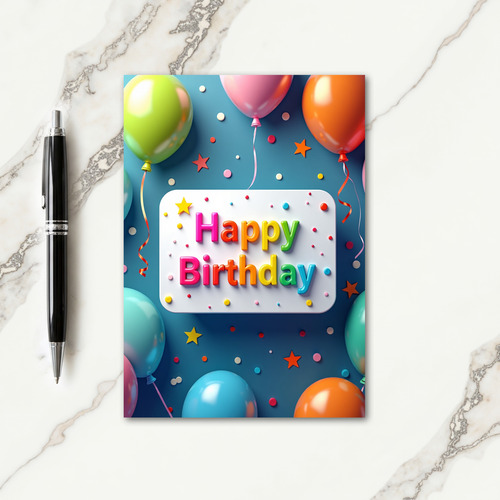 Cheerful Birthday Plaque Card