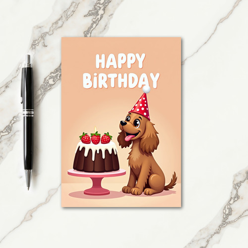 Cheerful Birthday Puppy Party Card