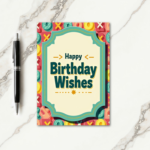 Cheerful Birthday Scalloped Frame Card