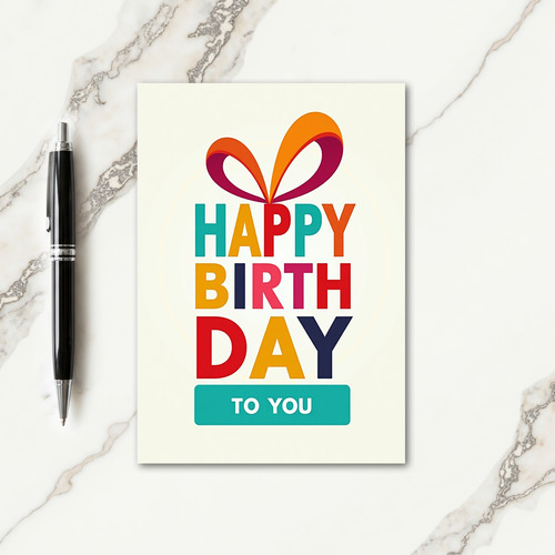 Cheerful Birthday Vibrant Text Card