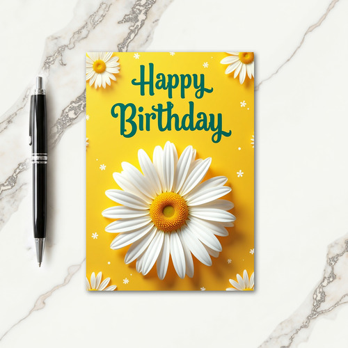 Cheerful Birthday White Bloom Card