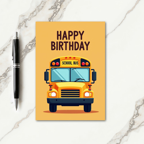 Cheerful Birthday Yellow Car Card