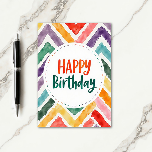 Cheerful Brushstroke Birthday Card