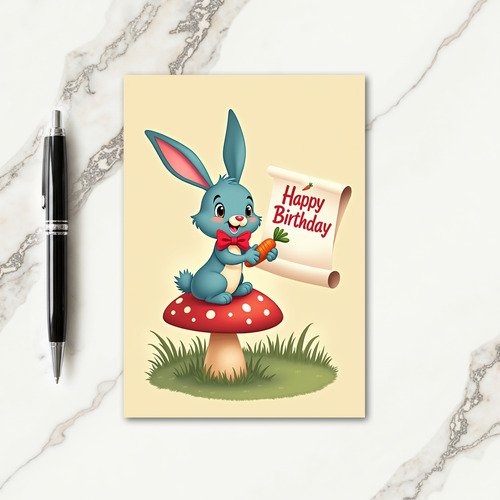 Cheerful Bunny Birthday Card