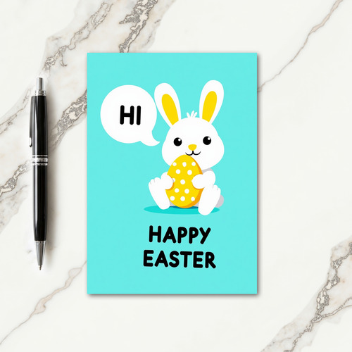 Cheerful Bunny Hello Card