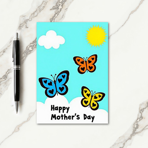 Cheerful Butterfly Mothers Day Card