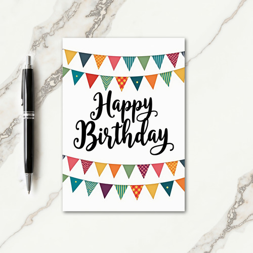 Cheerful Calligraphy Birthday Card
