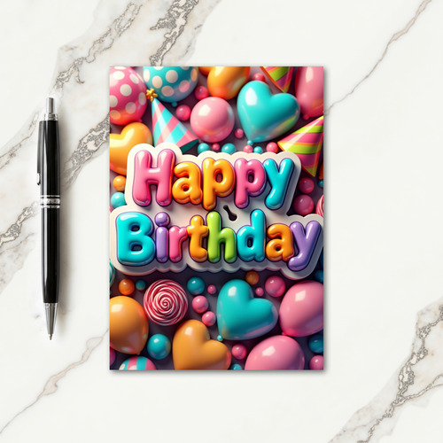 Cheerful Candy Birthday Card