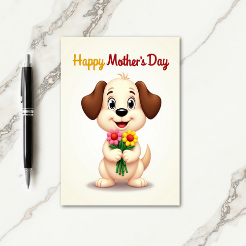 Cheerful Canine Mothers Day Card