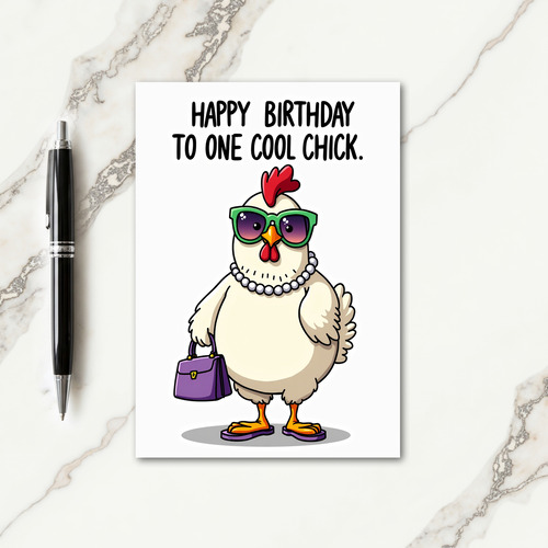 Cheerful Cartoon Bird Birthday Card