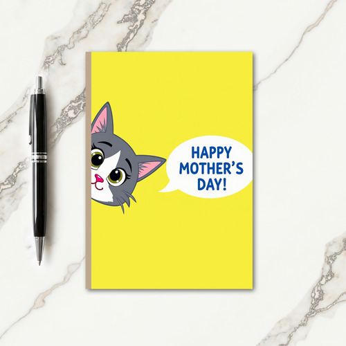 Cheerful Cat Mothers Day Card