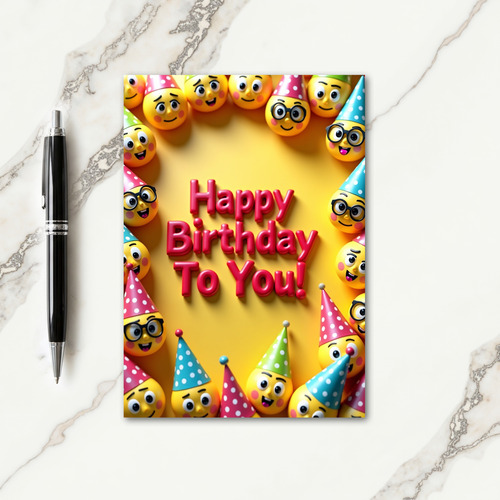Cheerful Character Hat Card