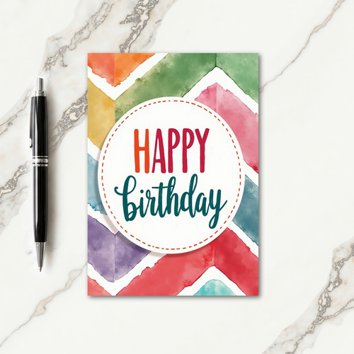 Cheerful Chevron Birthday Card