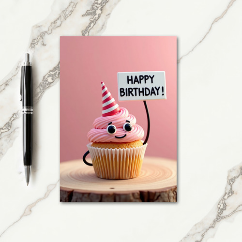 Cheerful Cupcake Birthday Card